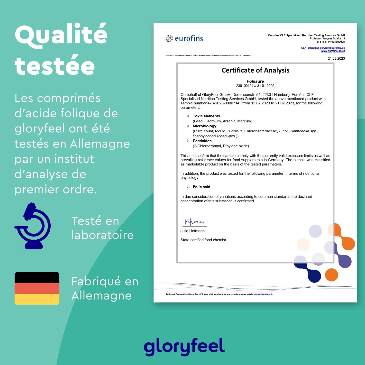 Detalle de Acide Folique Vitamine B9 400 µg – 400 comprimés (13 mois), 100% végétalien et sans additifs