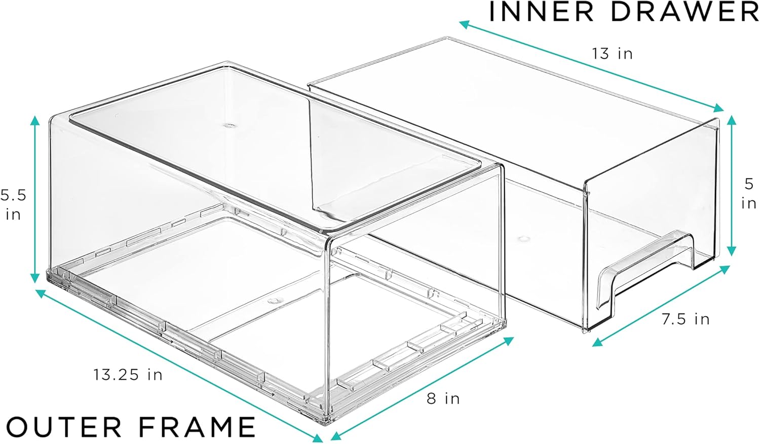 Thumbnail 2 de Sorbus Large Clear Storage Drawers – 2-Pack ⏩