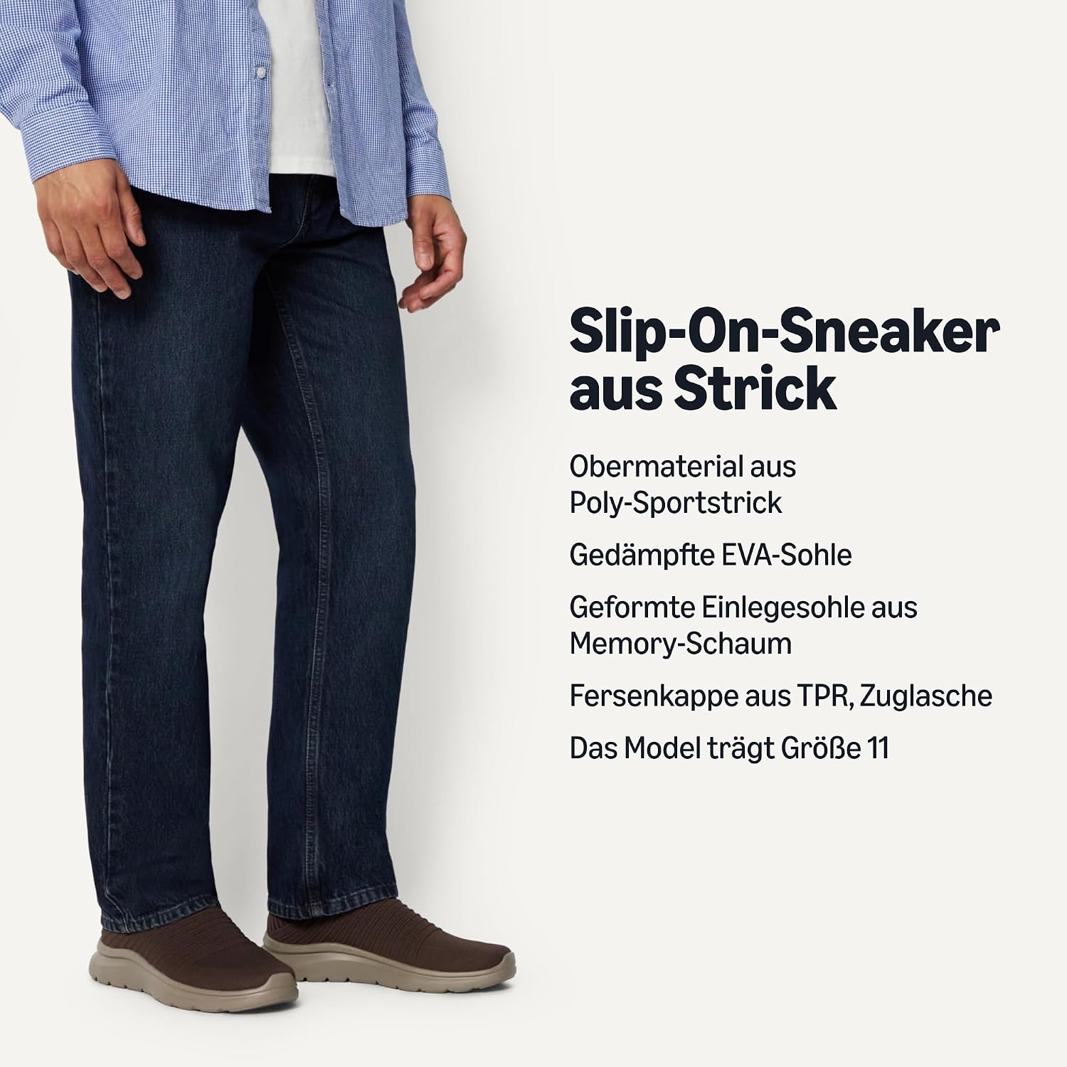 Detalle de Amazon Essentials Herren-Wanderschuhe zum Reinschlüpfen – Komfortabler Alltagssneaker mit Memory-Schaum