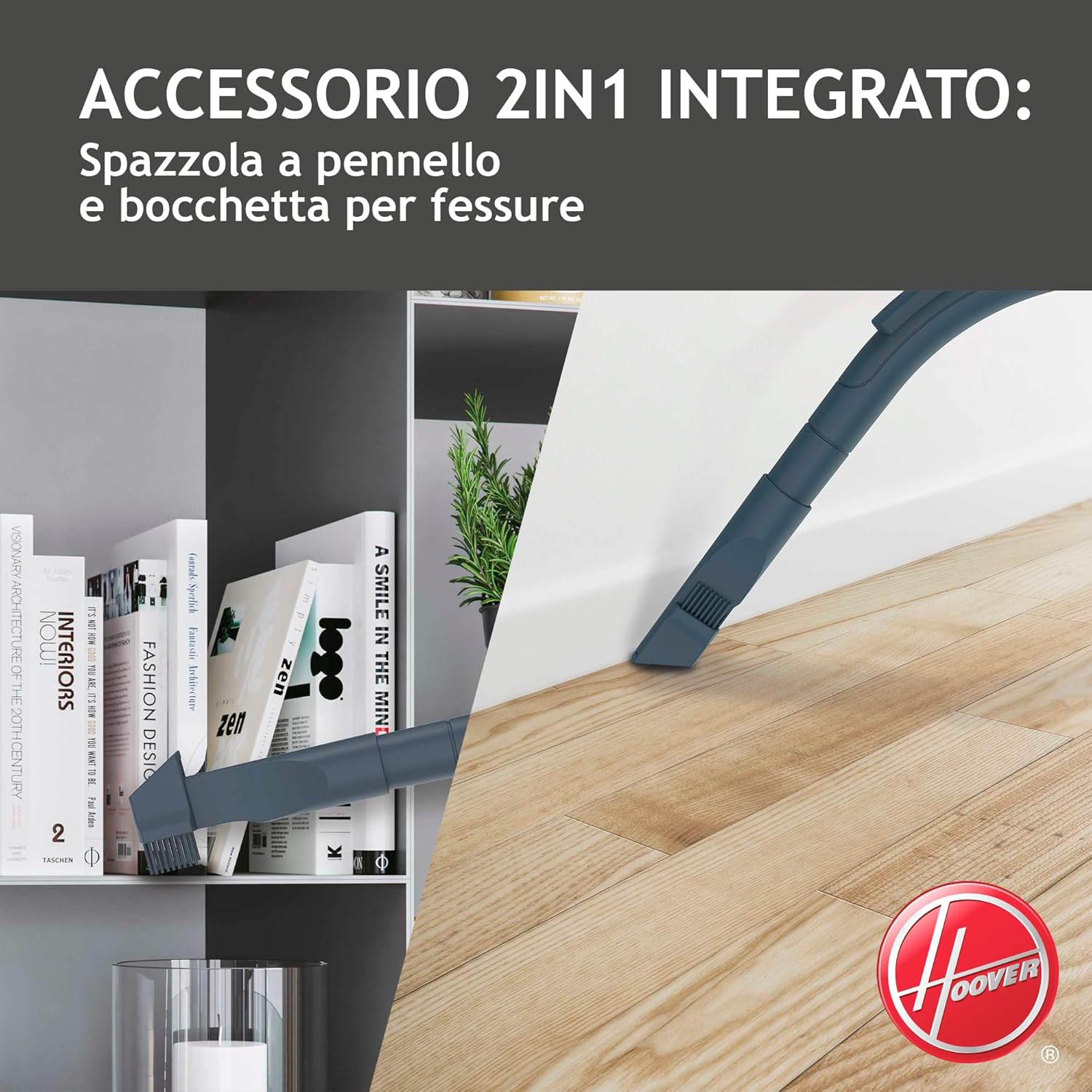 Thumbnail 6 de Hoover BR71_B30 – Aspirapolvere a traino ciclonico 700 W, 2 L, filtro EPA, 78 dB, spazzola per parquet, 2in1, Nero/Verde/Grey