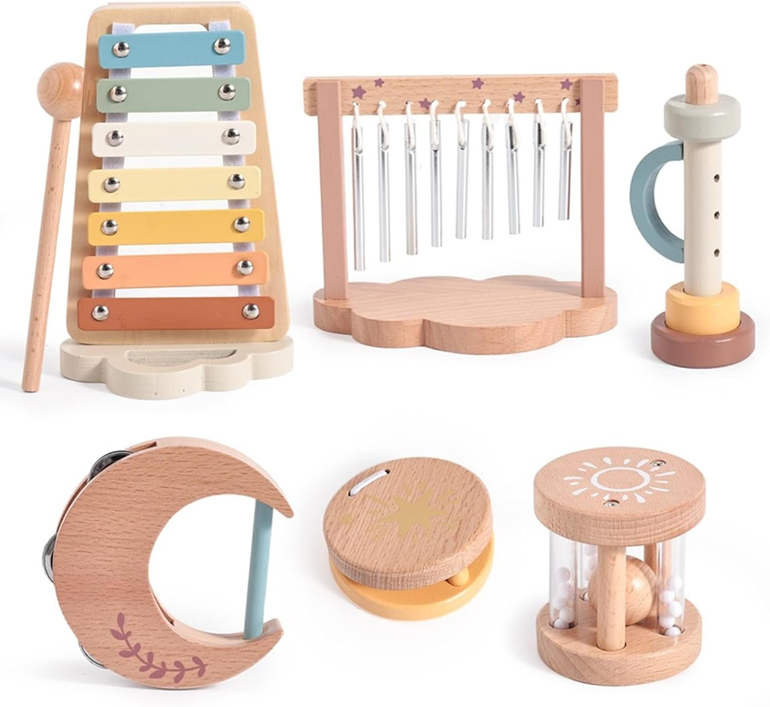 Detalle de Smartwo Kids Musical Instruments wooden toy set 🎶
