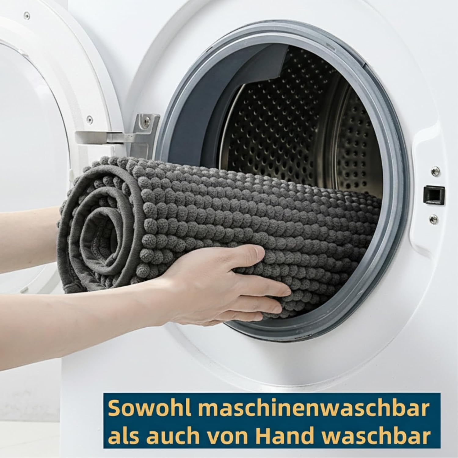 Detalle 2 de zeostmont Meerschweinchen Unterlage 60×40 cm mit Waschbeutel – waschbare Käfigeinlage für Meerschweinchen, Kaninchen und weitere Kleintiere (Dunkelgrau)