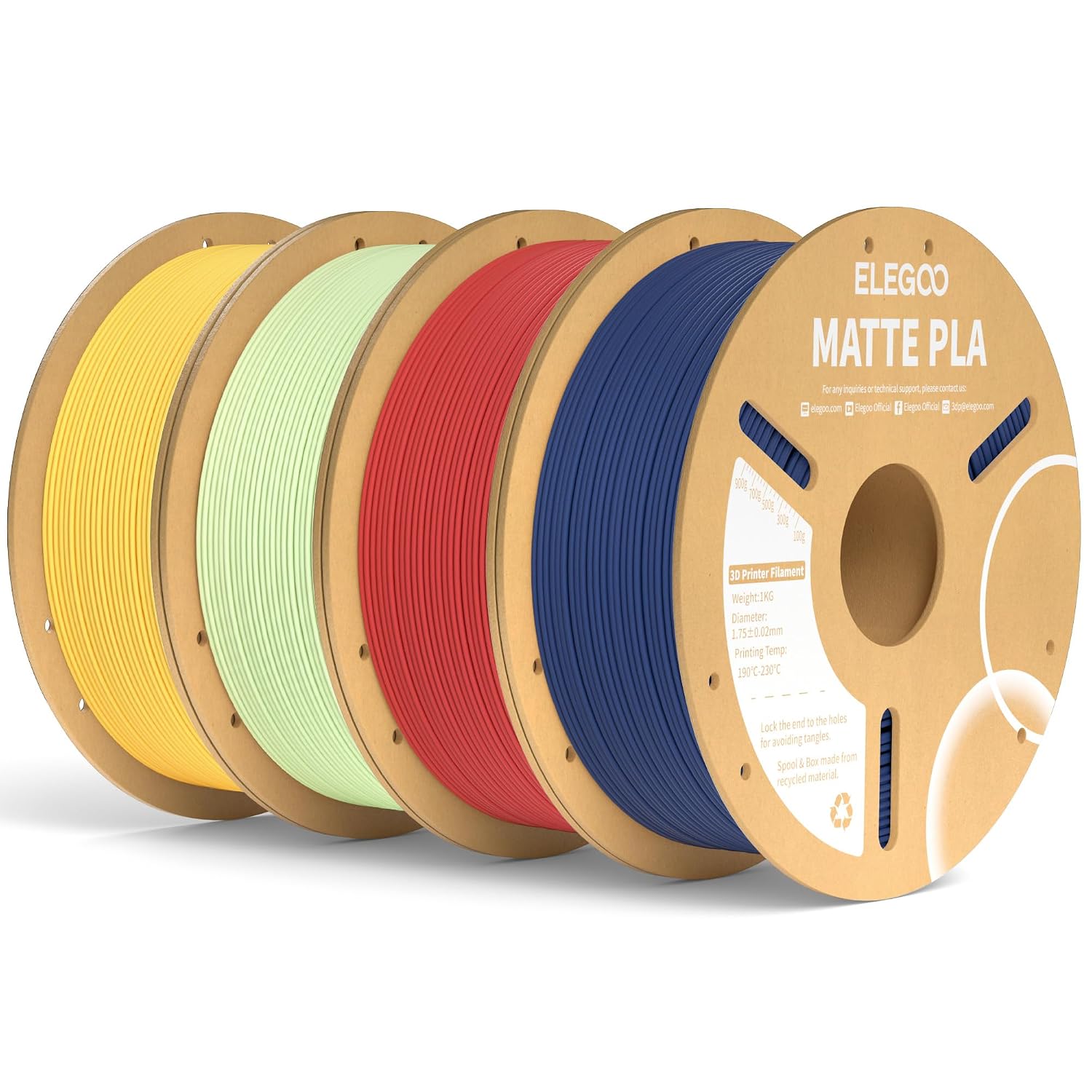 Detalle de ELEGOO Matte PLA Filament Bundle 4KG 1.75mm