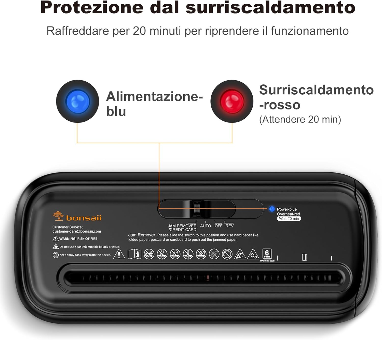Detalle 2 de Bonsaii S123-A Distruggi documenti con braccio telescopico: compatto, sicuro e versatile
