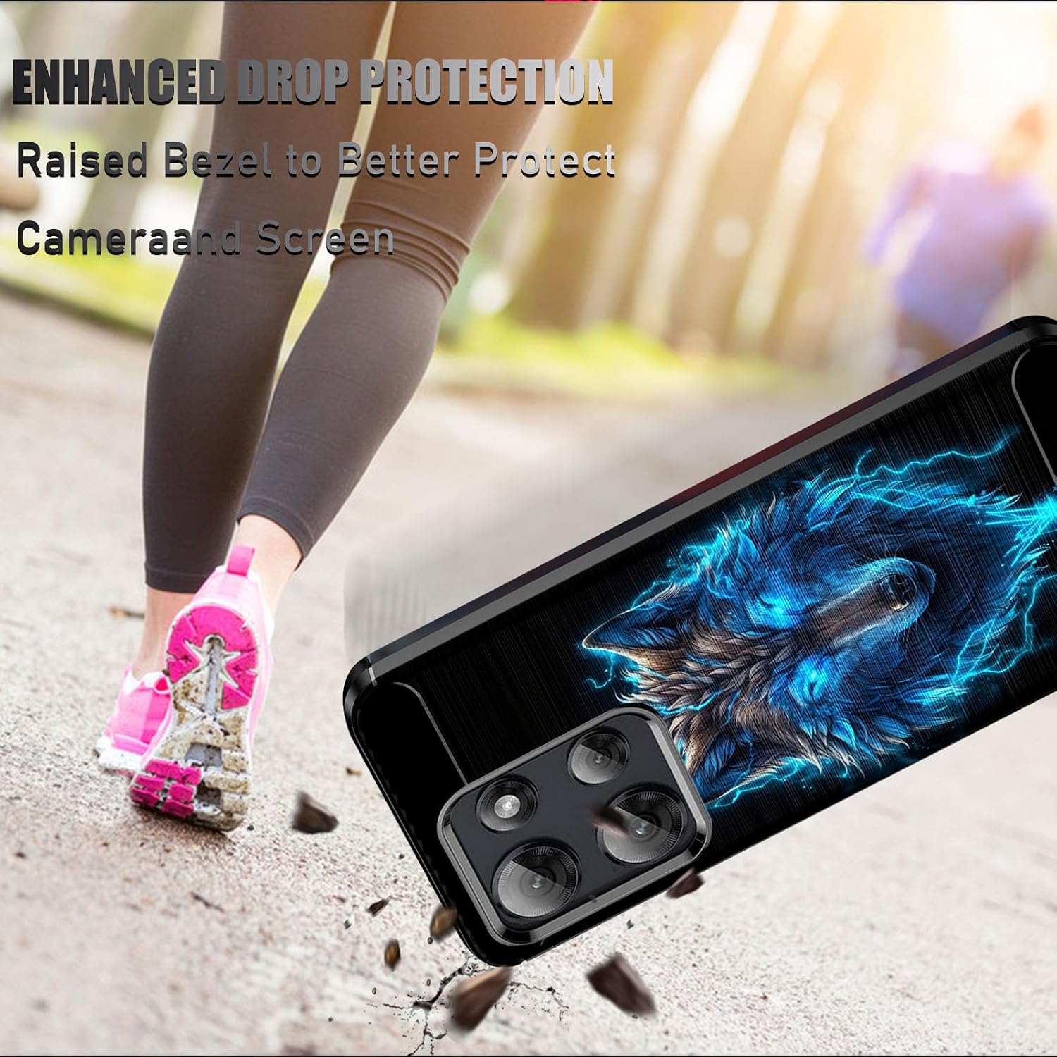 Detalle 2 de RUUHLJLET Cute Wolf Case for Motorola Moto G Power 2025, Slim Brushed Texture