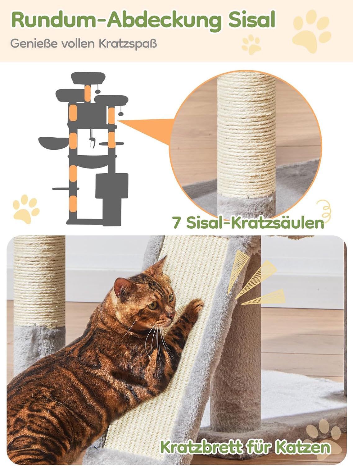 Thumbnail 6 de Taoqimiao Kratzbaum 193 cm XXL