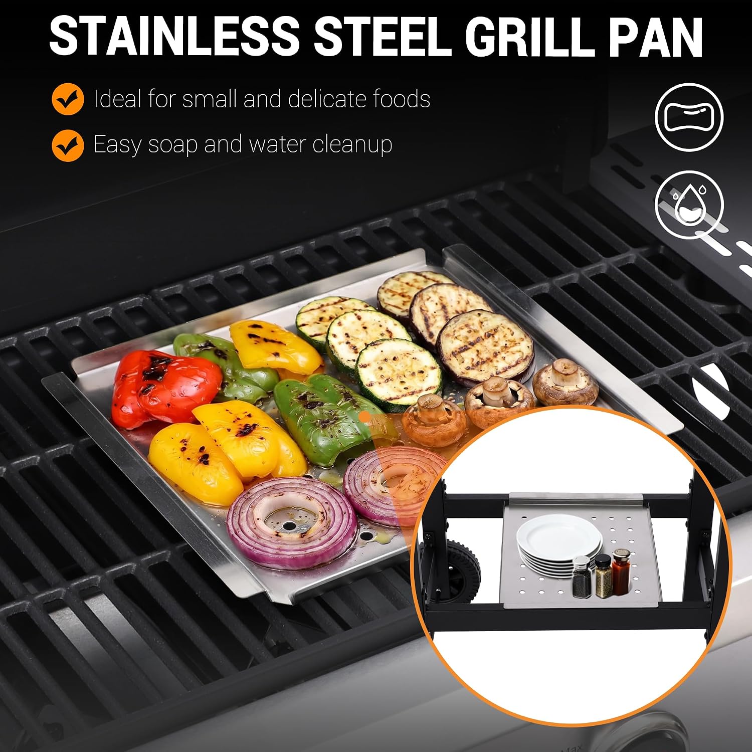 Detalle 2 de GRILL DEPOTS 4-Burner Propane Gas Grill, 40,000 BTU, Cast-Iron Grates