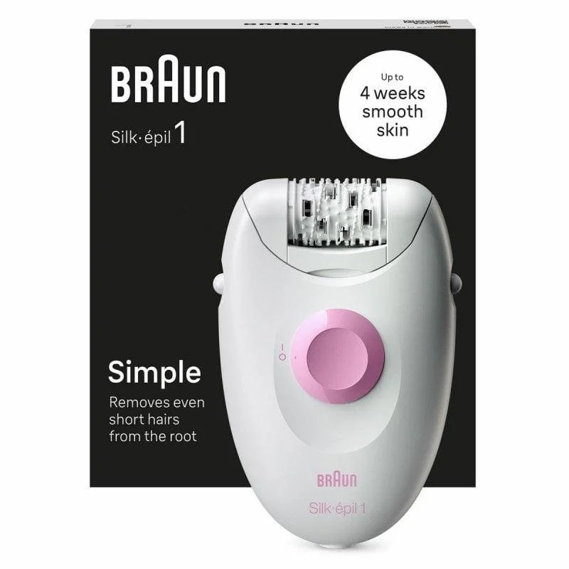 Detalle de Braun Silk-épil 1 1-000 depiladora eléctrica con 20 pinzas SoftLift (rosa/blanco)
