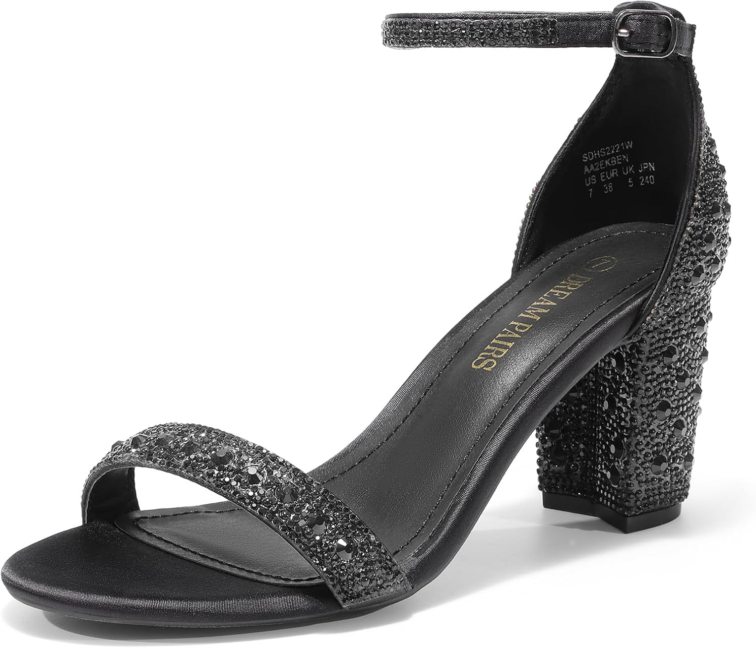 Detalle de DREAM PAIRS Women's Block Heel Sandals, 3-Inch Heel