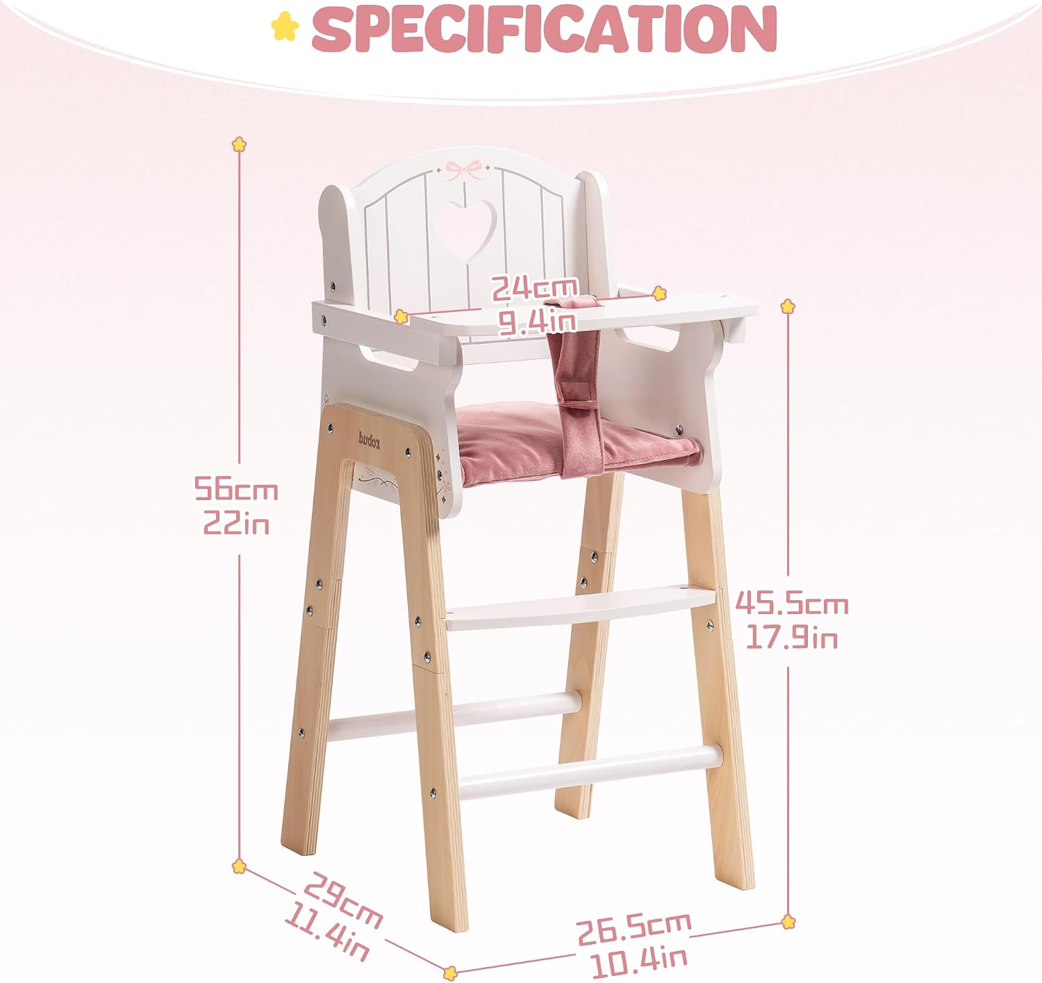 Thumbnail 6 de ROBUD Doll High Chair for 18–20-Inch Dolls