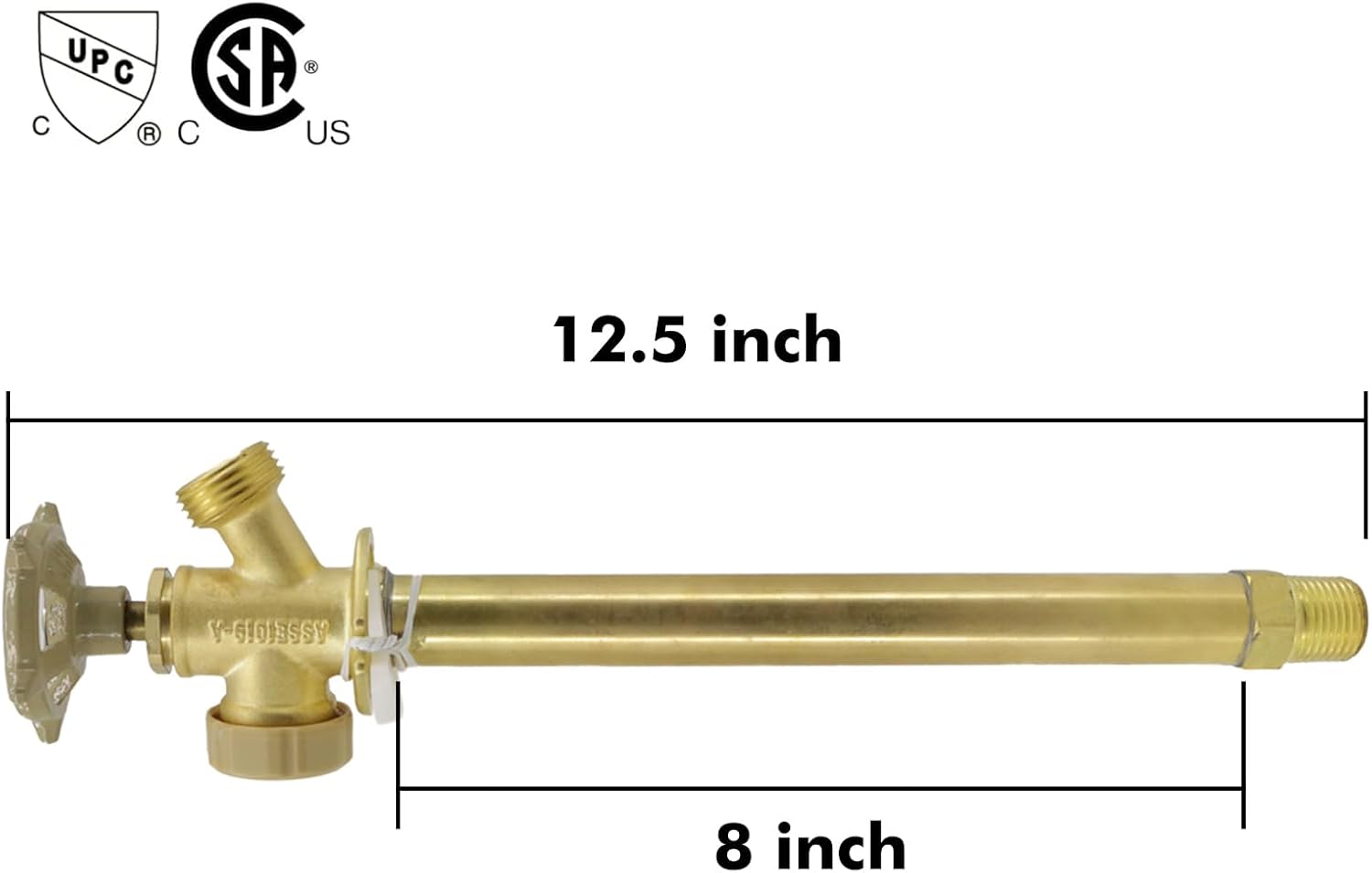 Detalle 2 de Himaweek FROST06 8-Inch Frost-Free Sillcock Valve, Anti-Siphon Brass