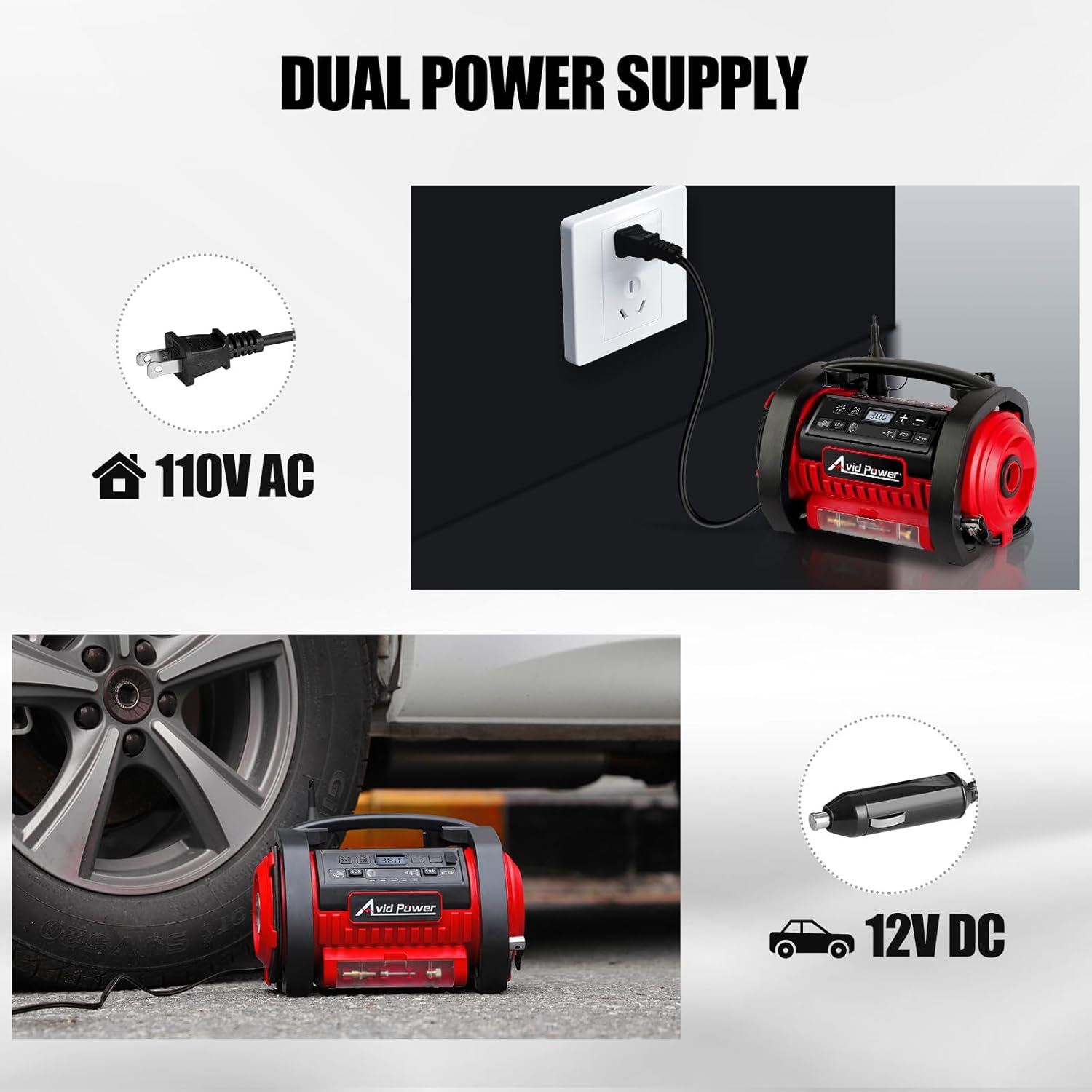 Thumbnail 3 de AVID POWER Tire Inflator Portable Air Compressor 12V