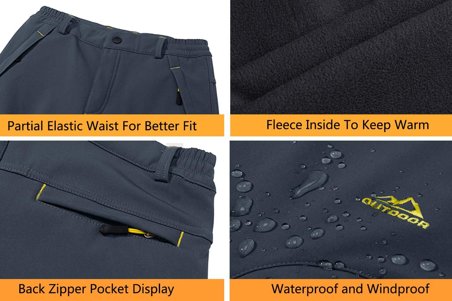 Thumbnail 6 de EKLENTSON Men's Waterproof Softshell Hiking Trousers