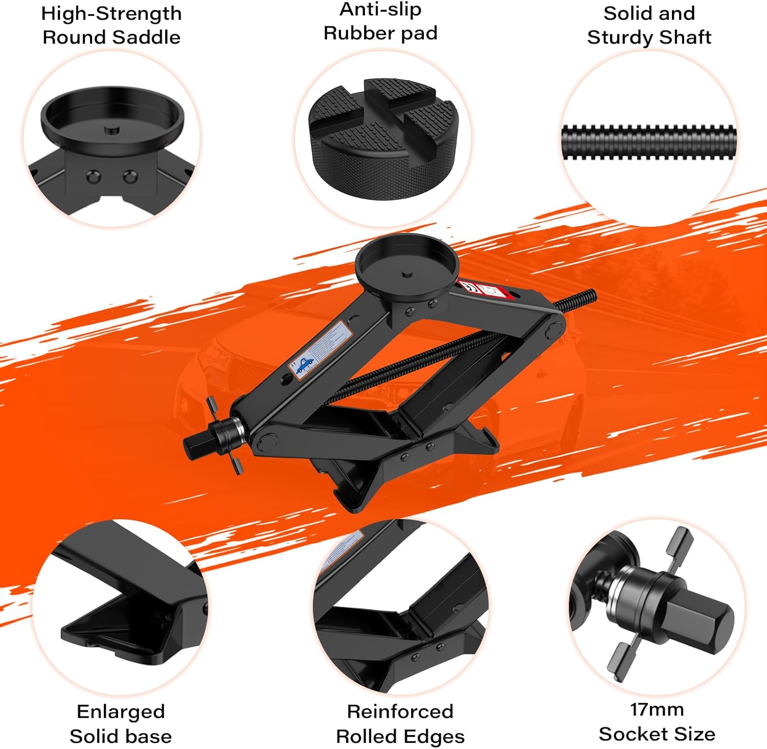 Detalle de IMAYCC 3 Ton Scissor Jack with Complete Tire Changing Kit