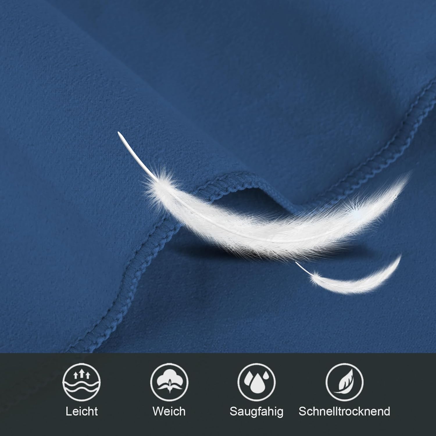 Detalle 2 de Fosdaling Mikrofaser Handtuch 3er Set 160×80cm