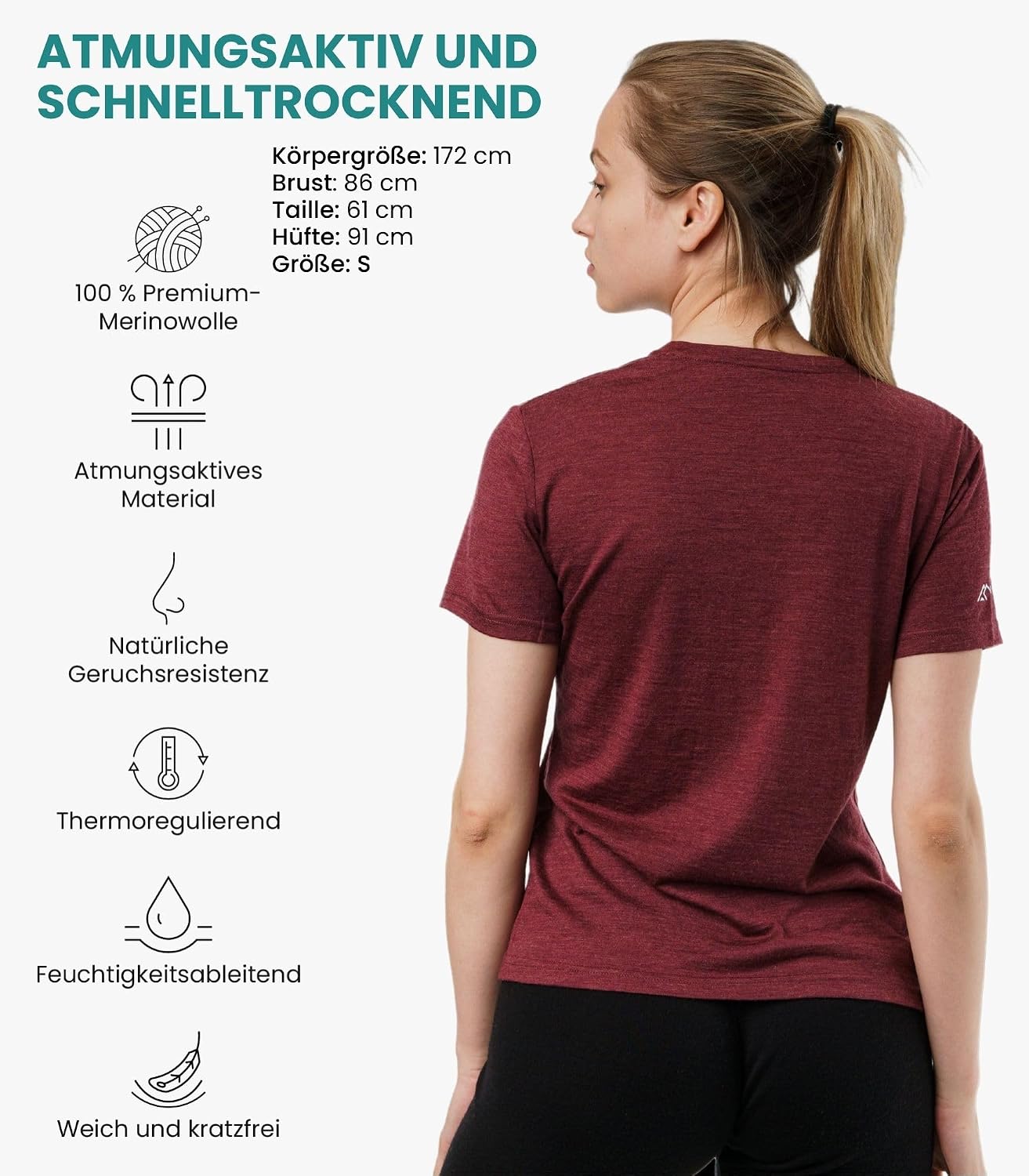 Thumbnail 1 de Merino.tech Merino T Shirt Damen 100% Merino