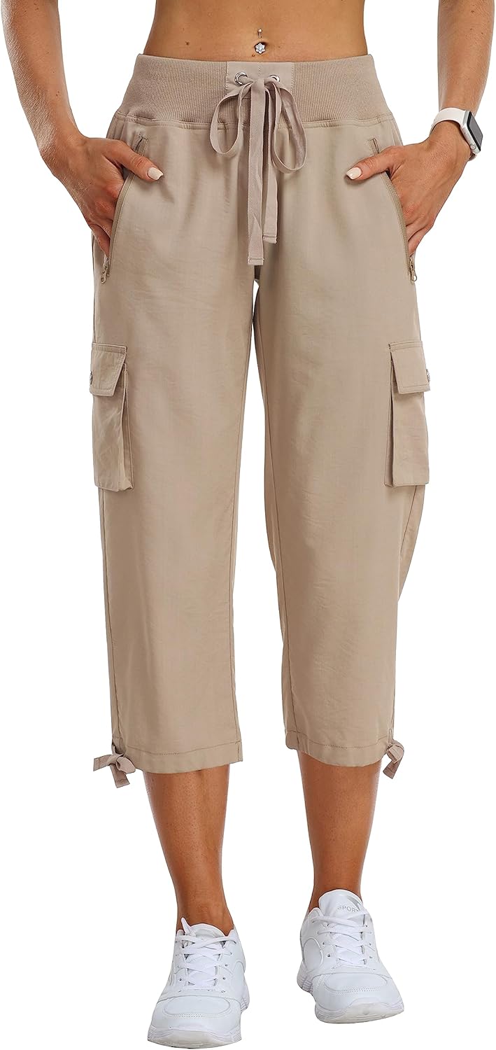 Thumbnail 1 de MoFiz Outdoorhosen Damen – Sommer-Cargohose 3/4, atmungsaktiv, mit Reißverschluss- und Cargotaschen