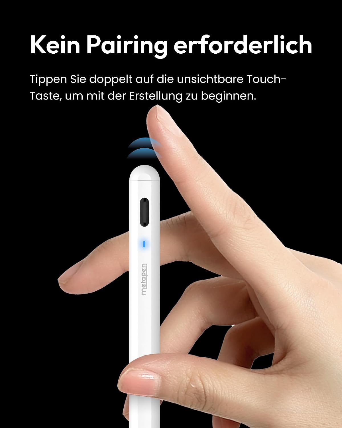 Detalle de Metapen A8 Stift für Apple iPad – 2X Schnellladung, Palm Rejection, kompatibel mit iPad-Modellen