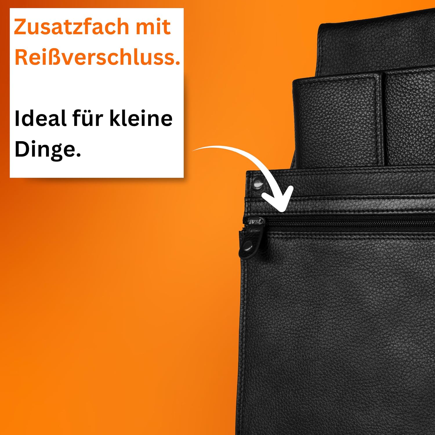 Thumbnail 6 de Kellnerset aus Echtleder – Kellner Geldbörse mit 6 Scheinfächern & Premium Kellnertasche
