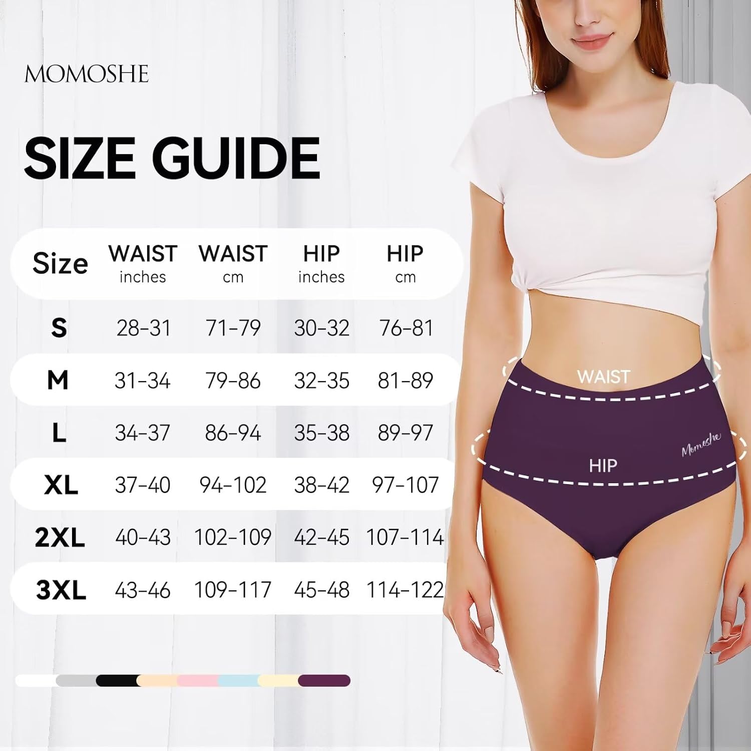 Thumbnail 4 de Momoshe Unterhosen Damen 5er Pack Hohe Taille