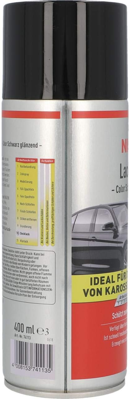 Detalle 1 de NIGRIN Lackspray 400 ml Autolack schwarz matt