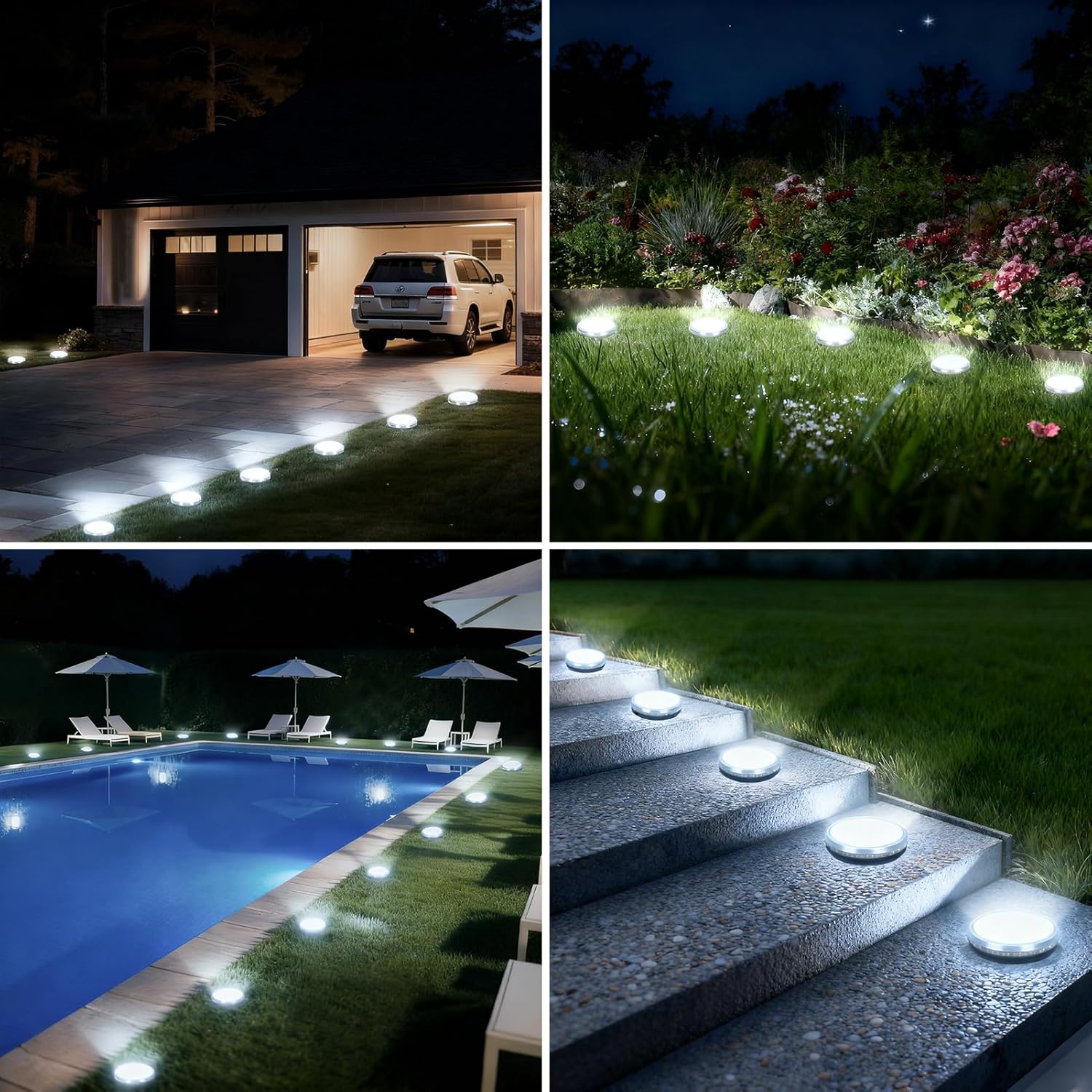 Thumbnail 6 de ZAIYW 6 Pack Solar Ground Lights: Waterproof LED Pathway Lights for Gardens