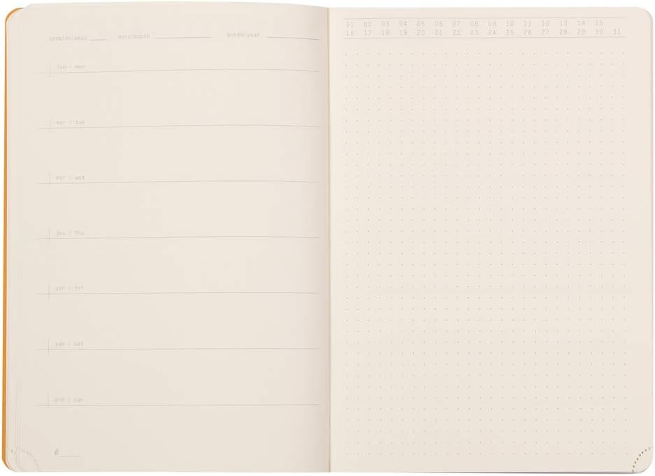 Thumbnail 4 de RHODIA 117182C Carnet Souple Rhodiarama – Agenda Perpétuel Noir, A5