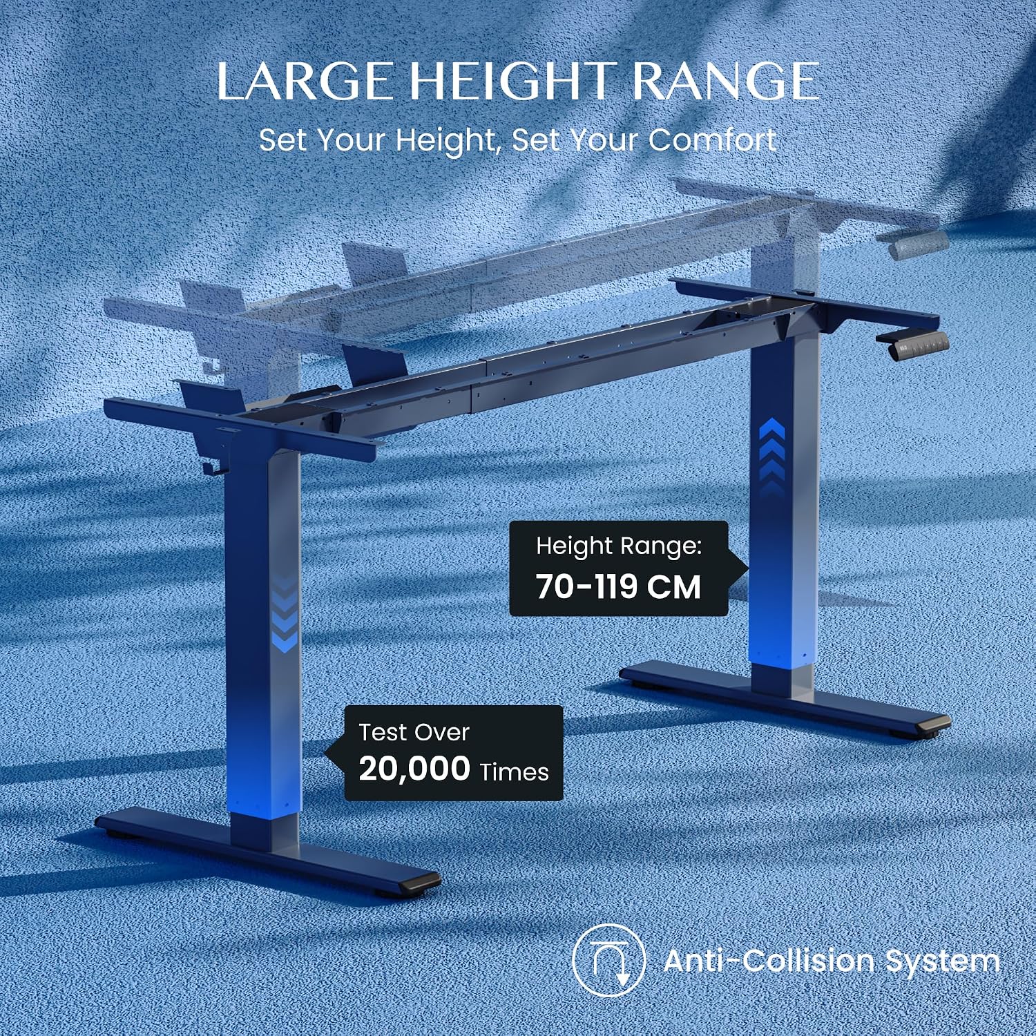 Thumbnail 4 de FlexiSpot E1 Pro Standing Desk Frame, Dual Motors, LED Display, Sierra Blue