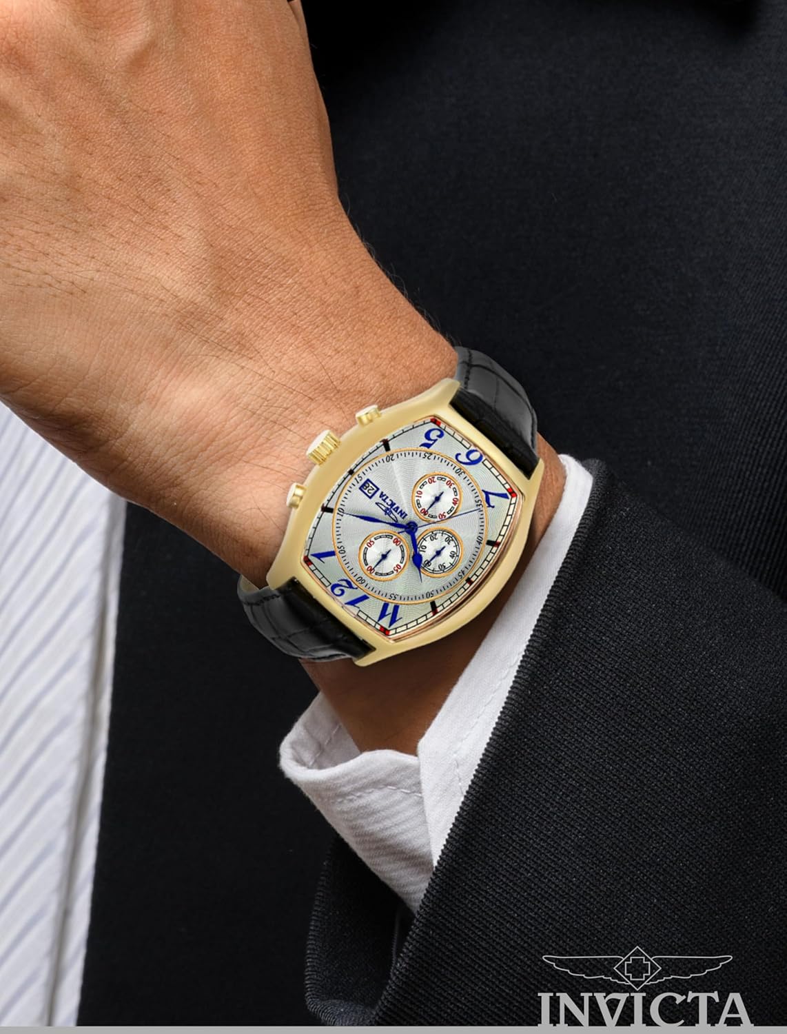 Detalle de Invicta Specialty 14330 Montre Homme — Étanche, analogique, quartz, acier inoxydable, cadran blanc, 43 mm