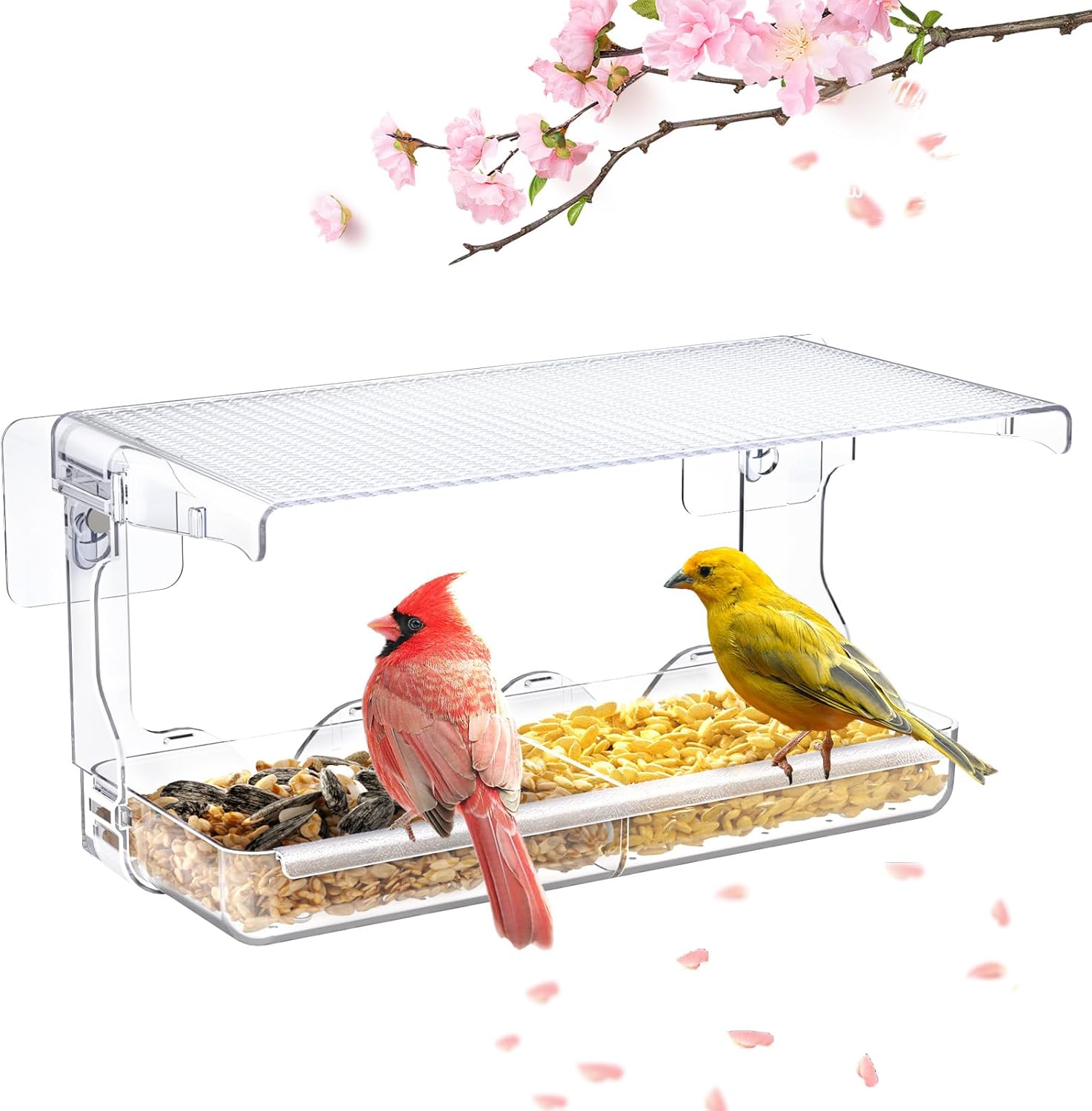 SUNALLY Window Bird Feeder, 100% Clear
