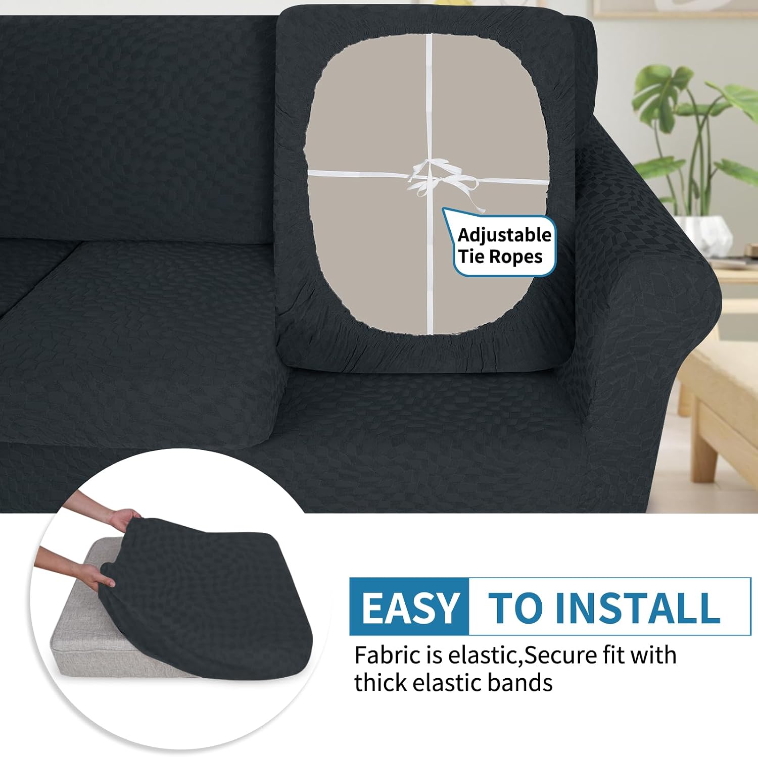Thumbnail 5 de Ystyle Funda Asiento Sofa Gris Oscuro 1x