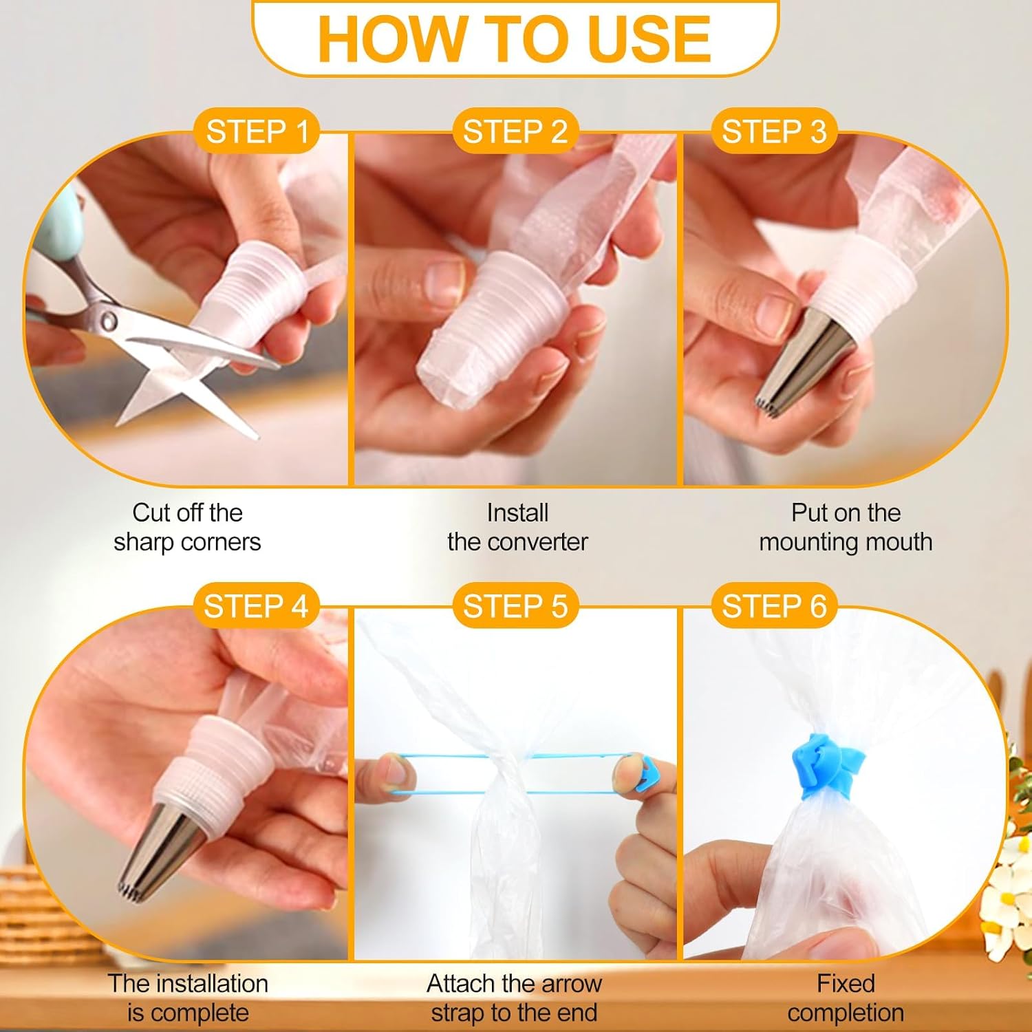 Thumbnail 2 de Soodyoow 100Pcs Piping Bags and Nozzles Sets – Disposable Pastry Bags for Cake, Cupcake and Cookie Decorating