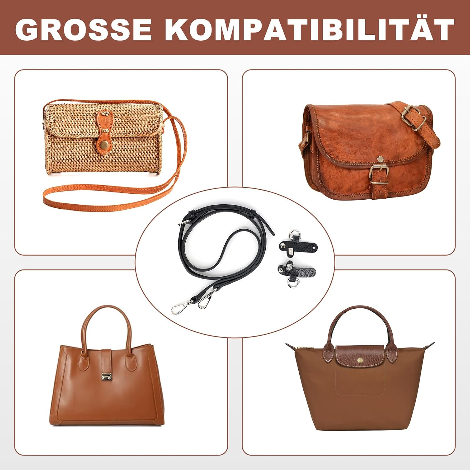 Thumbnail 4 de Longchamp Leder Schultergurt mit Einstelllänge