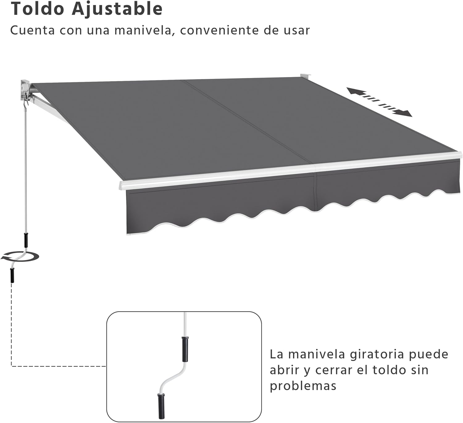 Thumbnail 5 de Yaheetech Toldo Retráctil 250x200cm para terraza