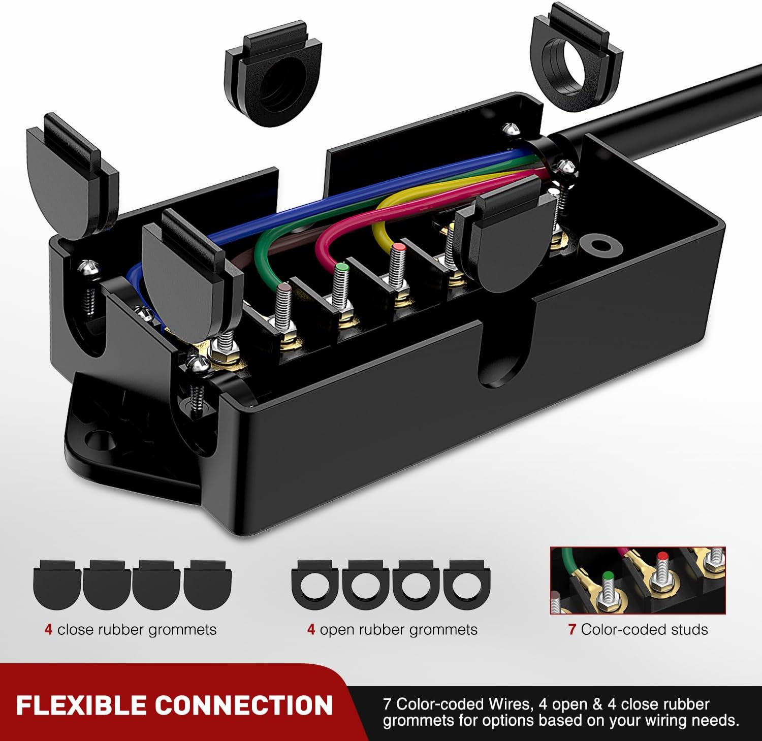 Thumbnail 5 de Nilight Heavy Duty 7 Way Inline Trailer Plug 12 ft
