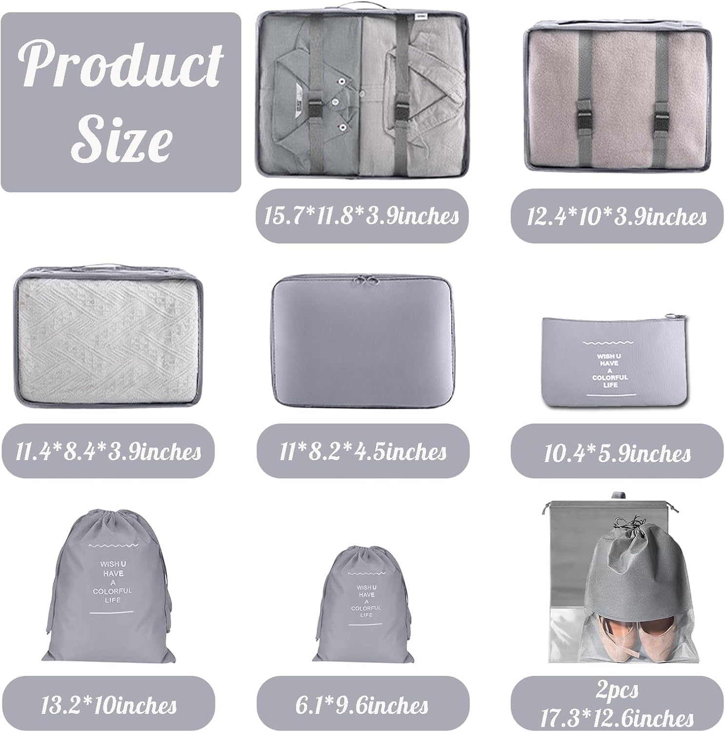 Thumbnail 1 de MOFELON 9-piece packing cubes 9pc set for travel