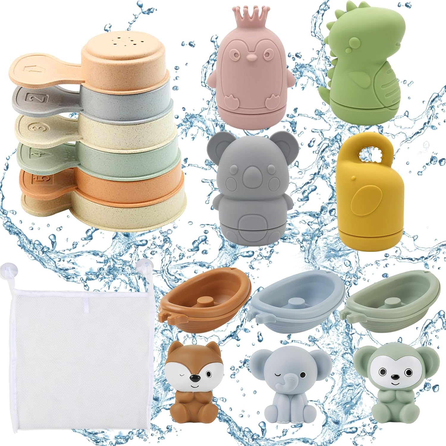 Giocattoli da bagno in silicone 1 2 3 4 anni