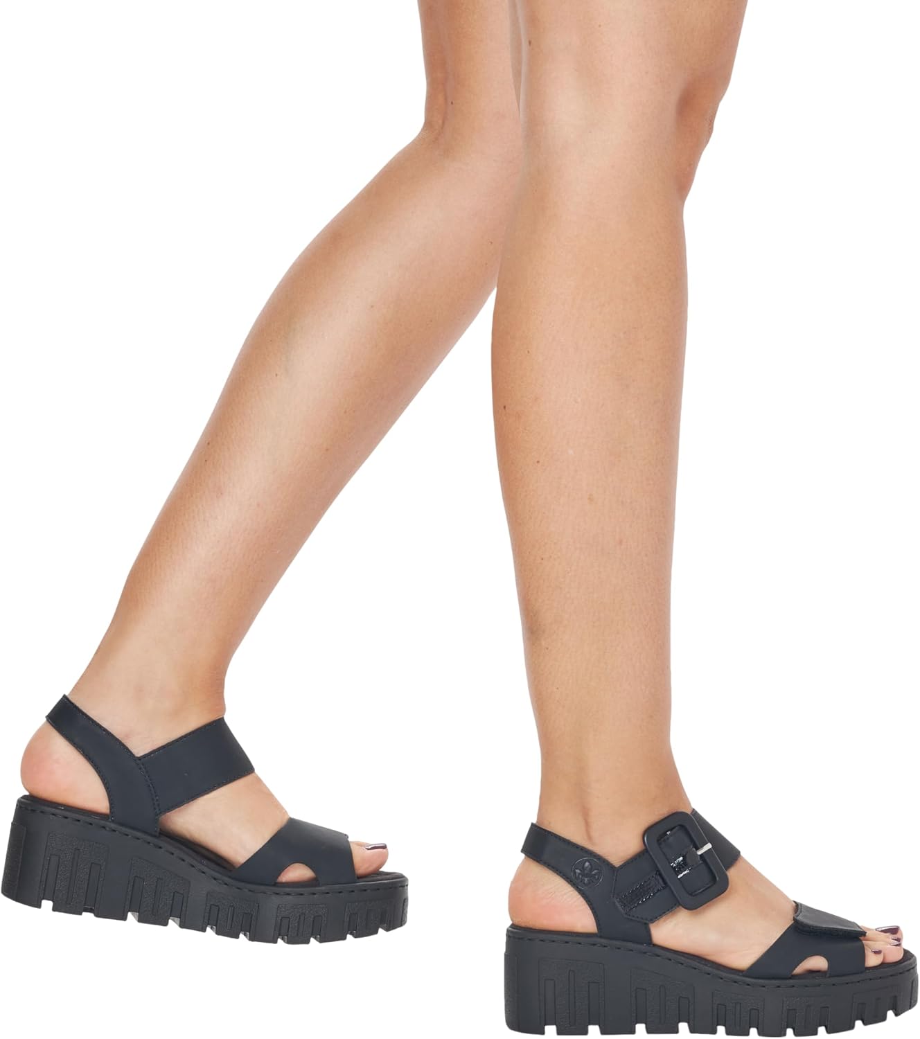 Thumbnail 6 de Rieker Damen 68050 Sandale – Bequeme Keilabsatz-Sandale aus Synthetik (Mittlere Weite)