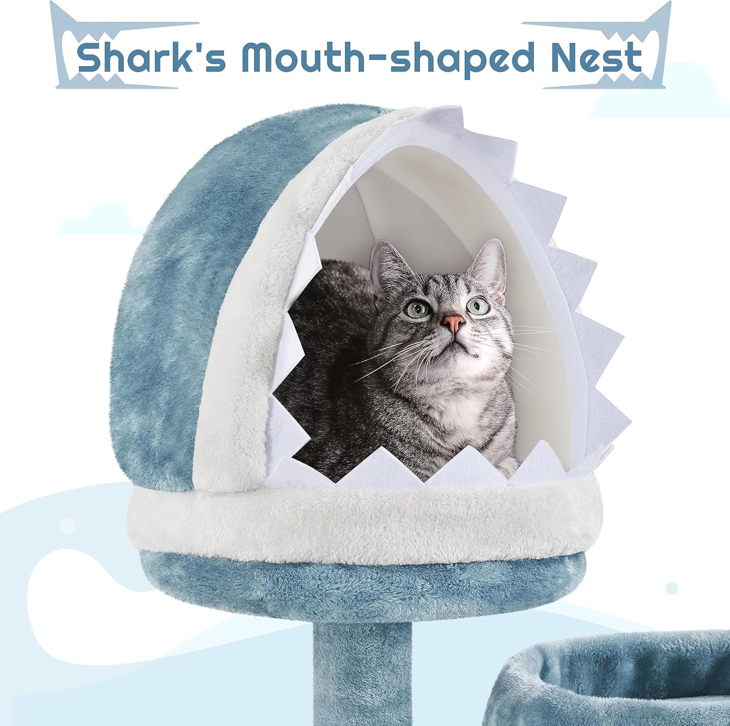 Detalle 2 de Yaheetech 155cm Tall Ocean-Themed Cat Tree