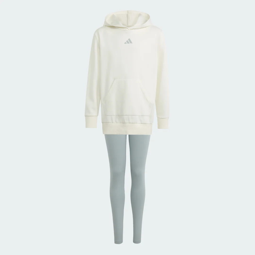 Detalle 2 de Conjunto de chándal con capucha Adidas en Blanco