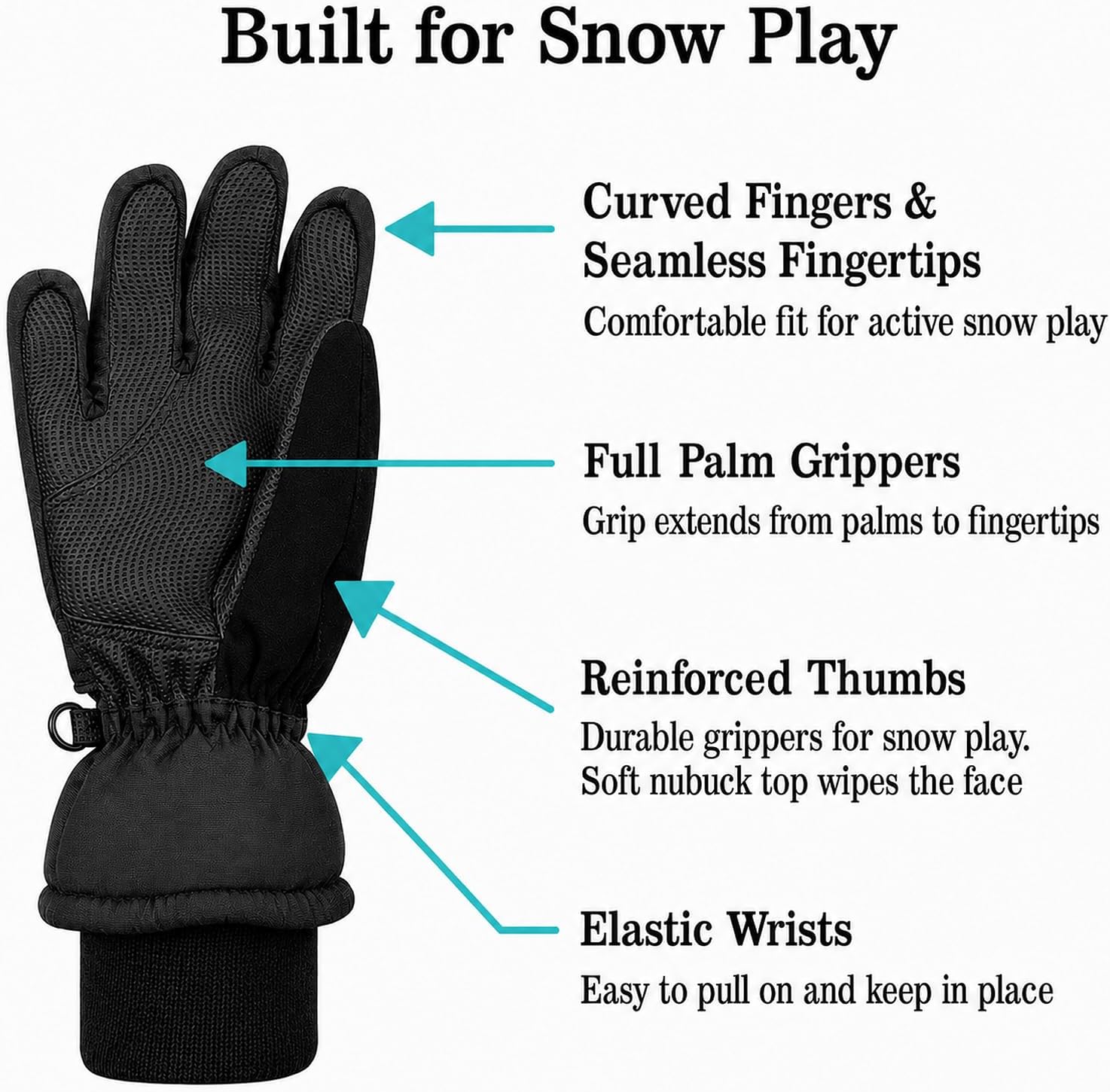 Detalle de N'Ice Caps Kids Thinsulate Waterproof Gloves