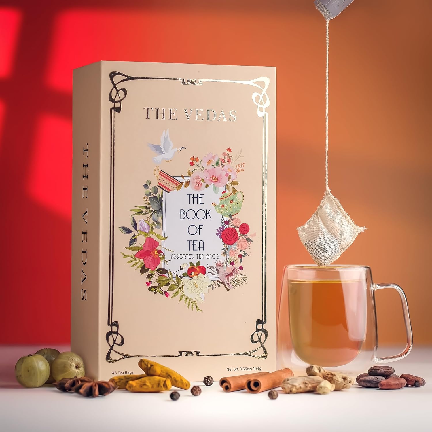 Thumbnail 4 de The Vedas thés – Coffret cadeau Sélection Assortiment (12 mélanges, 48 sachets pyramidaux en coton)