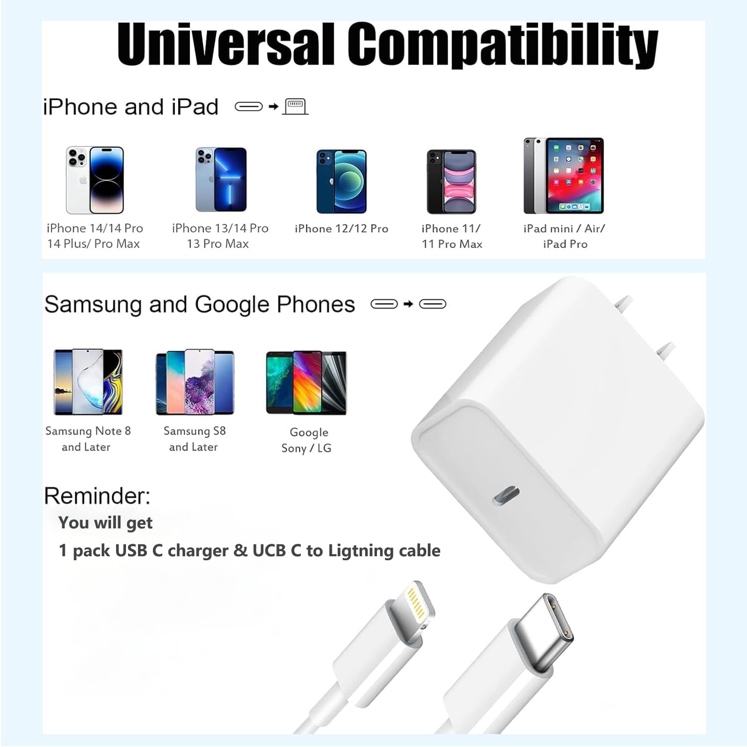 Detalle 1 de Apple iPhone Fast Charger 6FT USB‑C Lightning Cable