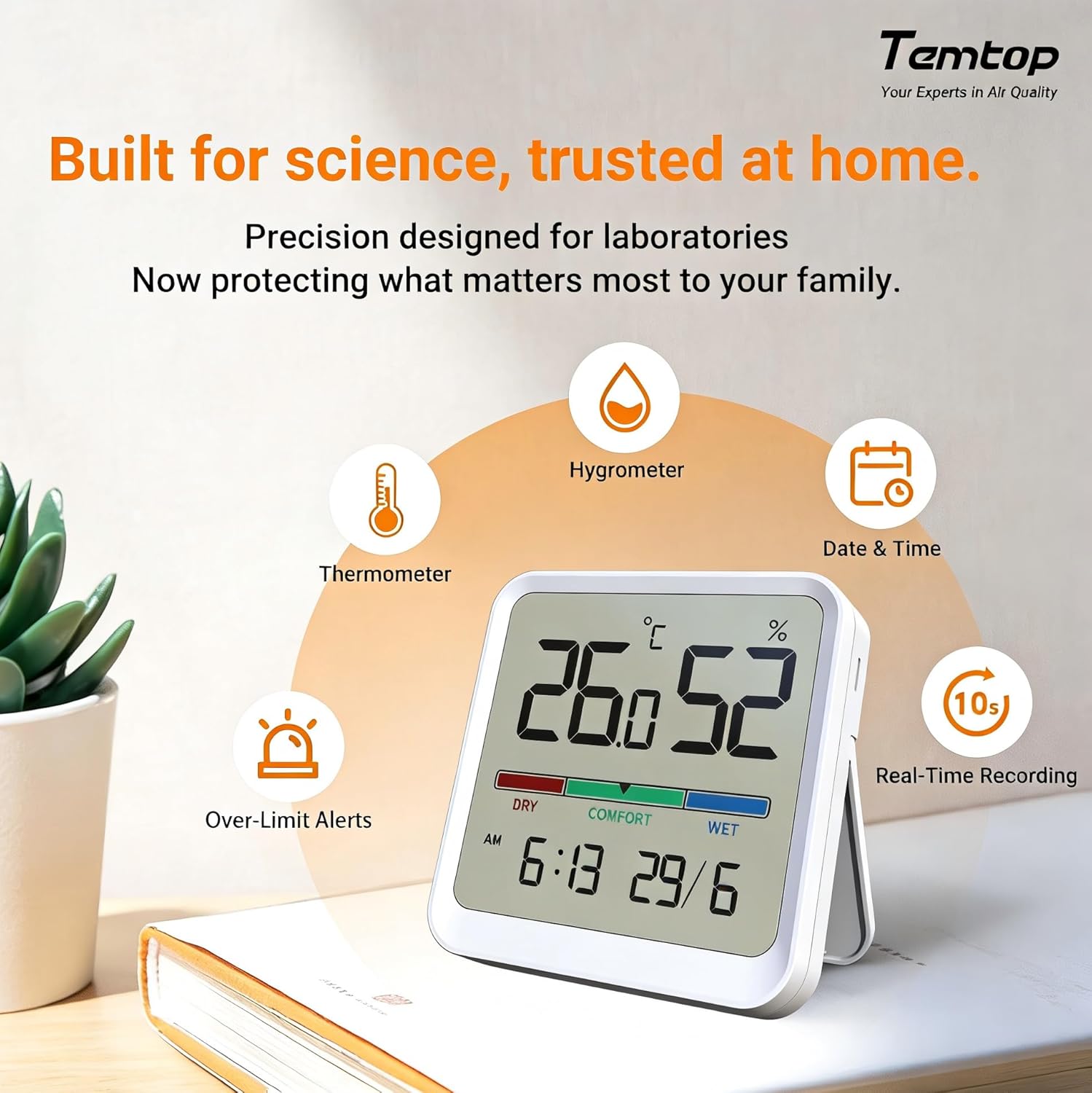 Thumbnail 3 de Temtop Indoor Thermometer Hygrometer T1-SE: Compact Temperature, Humidity & Comfort Monitor