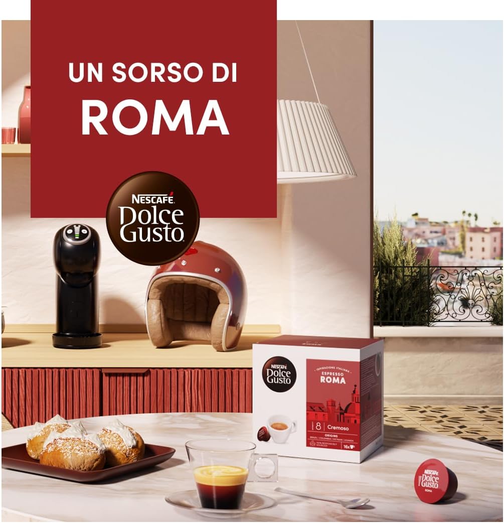 Detalle 2 de NESCAFÉ Dolce Gusto Espresso Roma Caffè – 96 capsule compatibili, intensità 8/13