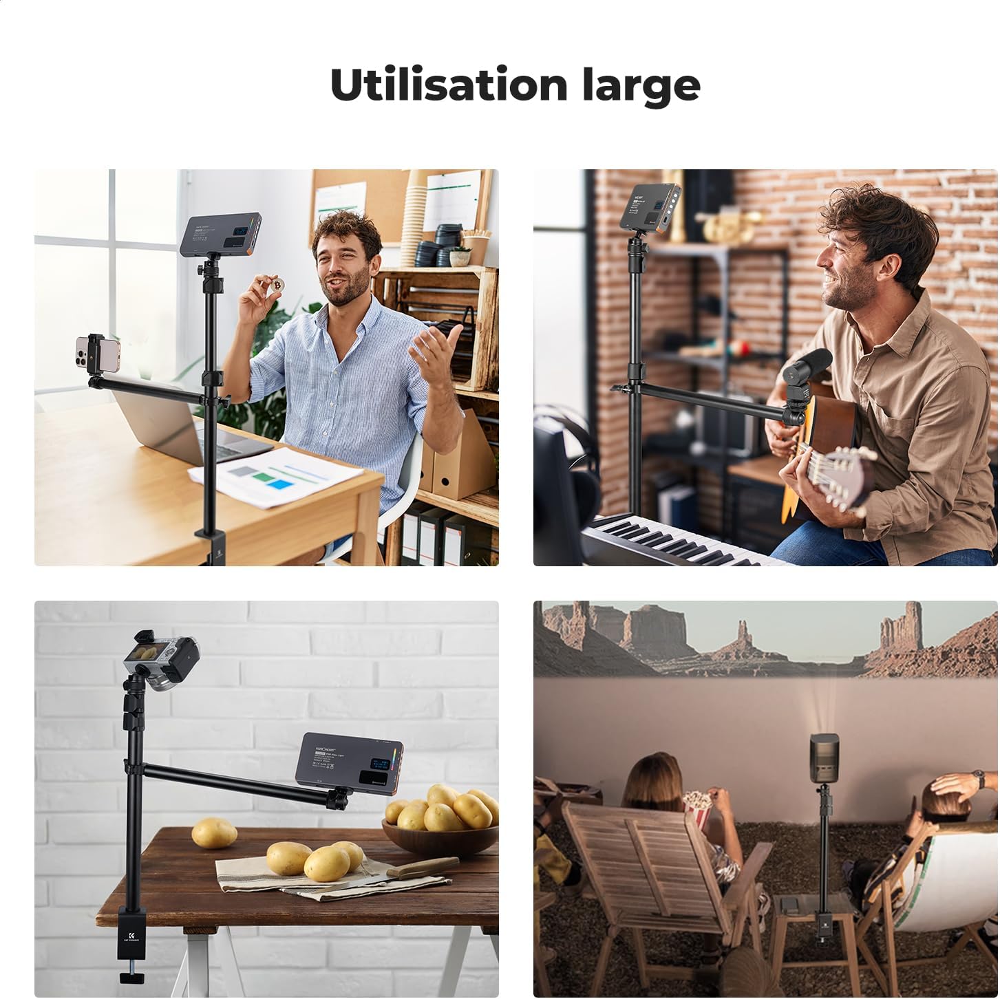 Thumbnail 1 de K&F CONCEPT Support de Table avec bras 95cm