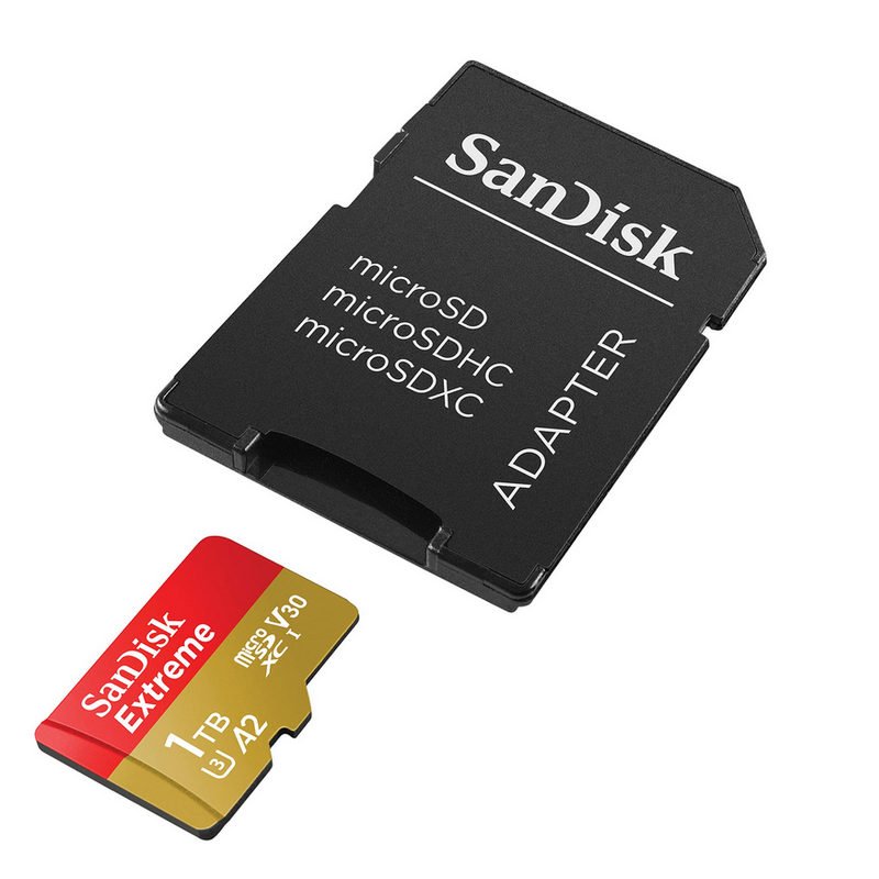 Detalle 2 de SanDisk Extreme MicroSDXC 1TB UHS-I A2 V30 con Adaptador SD