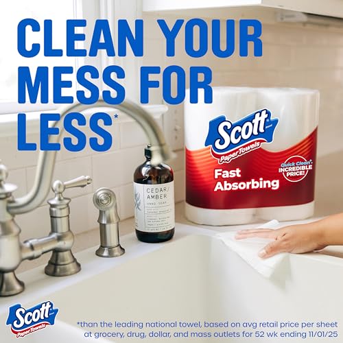 Detalle de Scott Paper Towels, Choose-A-Sheet: 6 Double Rolls (108 Sheets per Roll)
