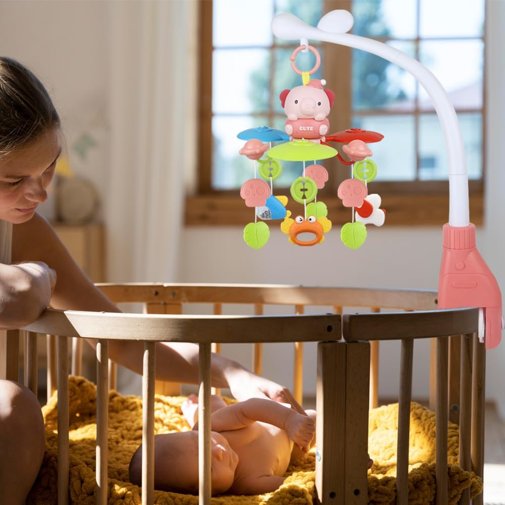Thumbnail 6 de Baby Cot Mobile Toy with Light, Projector and Bluetooth (Pink-01)