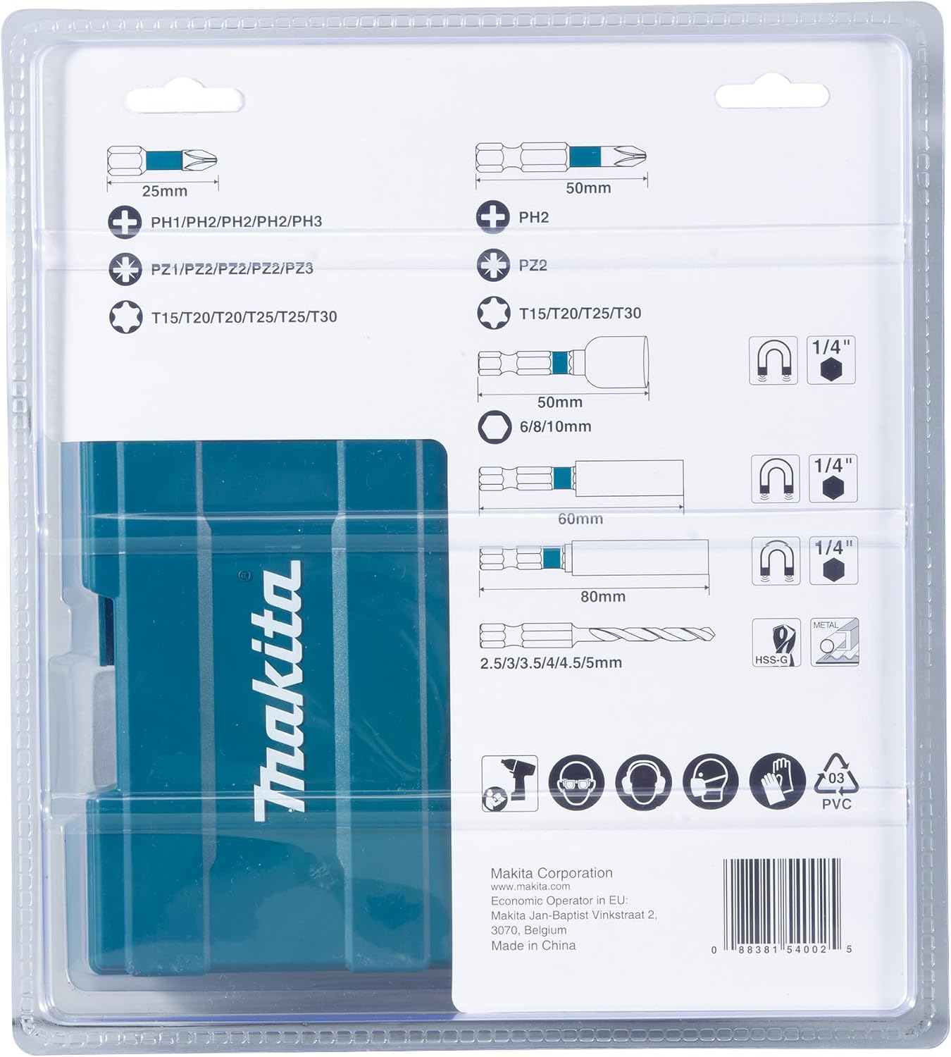 Detalle 1 de Makita B-66896 set impatto 33 pezzi